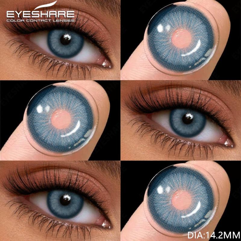 Eyeshare 1Pair Colored Contact Lenses for Eyes ESTONIA Gray Pupils Brown Color Lens Blue Eye Contacts Yearly Cosmetics