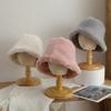 Winter Faux Fur Bucket Hat Fisherman Warm Heavy Plush Hats Ear Protection Outdoor Windproof Solid Hats Cap