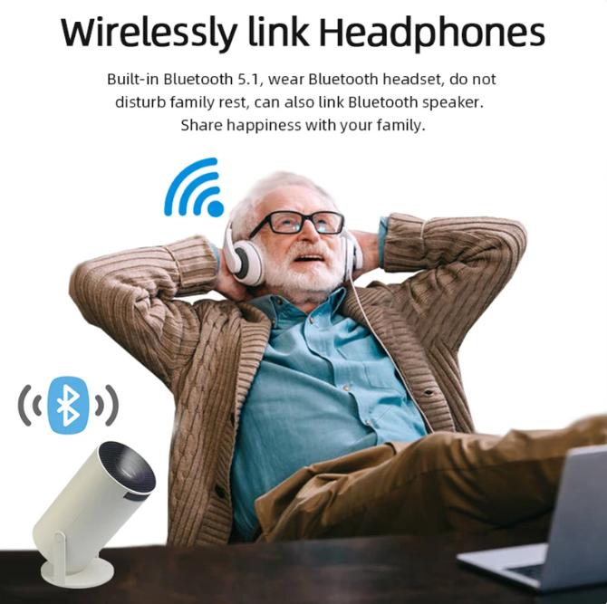 HY300 HD 4K Projector Android 11 Bluetooth 5.0 Remote Control 5G Wifi 1280*720P 180° Home Theater Portable Outdoor