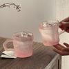 Матовое Розовое Стекло Новый Бытовой 200 мл Высоко Эстетичный Неправильная Форма Ручка Кофейные Кружки Креативный Изысканный Стакан для Молочных Напитков