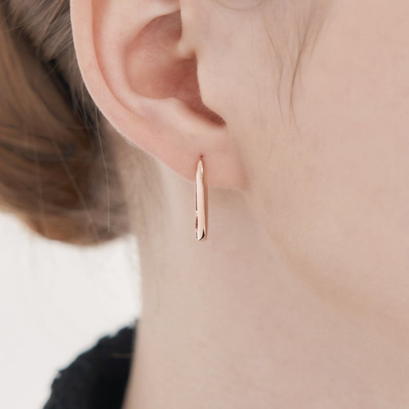 ELLE Jewelry 14K Basic Square One-Touch Ring Earrings ELGPEE551