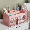 Pink Pen Holder for Tabletop Organizes Small and Convenient Storage Box for Office and Home Use 4-Drawer Desk, Storage, Multifunctional, Items,