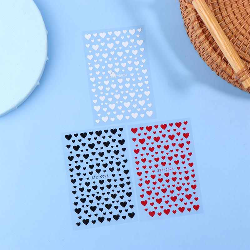 3D Black White Red Heart Villain Valentine'S Day Nail Art Stickers Nail Diy Colorful Nail Decals Nail Art Accessories