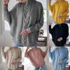 Women Coat Batwing Turtleneck Knit Top Outdoor Cape Cardigan Sweater Warm