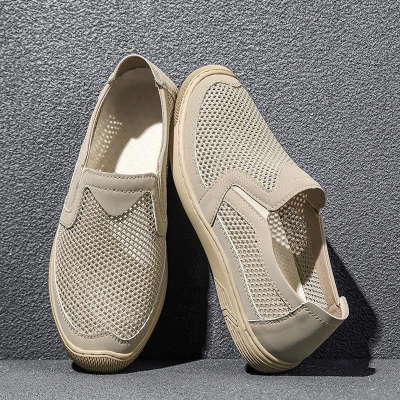 Летняя мужская повседневная обувь с дышащей сеткой, мужские лоферы, удобная обувь для вождения, мокасины, мужская обувь на плоской подошве