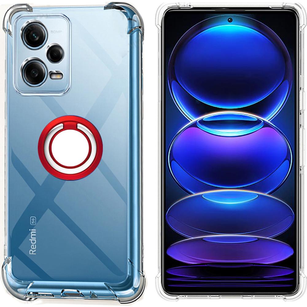Прозрачный противоударный чехол для телефона с кольцом на палец для Redmi Note 12s 12 Pro Plus 12 Turbo 12c 12T Pro, мягкие силиконовые чехлы на заднюю панель
