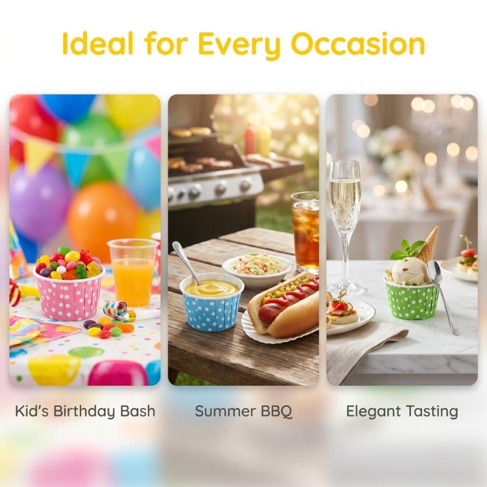 100pcs Rolled Edge Paper Cake Cupcake Liner Polka Dot Polka Dot Baking Cups Pastry Cake Muffin