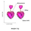 Модные металлические серьги в форме сердца со стразами и геометрическими геометрическими серьгами для женщин, элегантные милые висячие серьги, банкетные ювелирные аксессуары, аксессуары