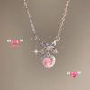 Exquisite Clavicle Chain Elegant Colorful Bow Pendant Necklace for Women Girl Temperament Collar Chain Korean Student Daily Wear