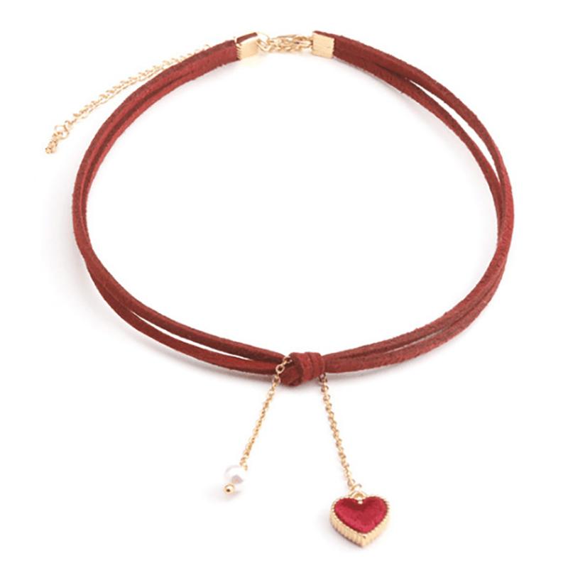 Классический бархатный чокер-ожерелье с подвеской в форме сердца для женщин, милая индивидуальная подвеска, ювелирное украшение, подарок на день святого Валентина