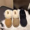 Thick-soled Snow Boots Women's Velvet Thickened Warm Winter Women's Shoes 2025 New Fluffy Shoes Bread Shoes Low-top Cotton Shoes