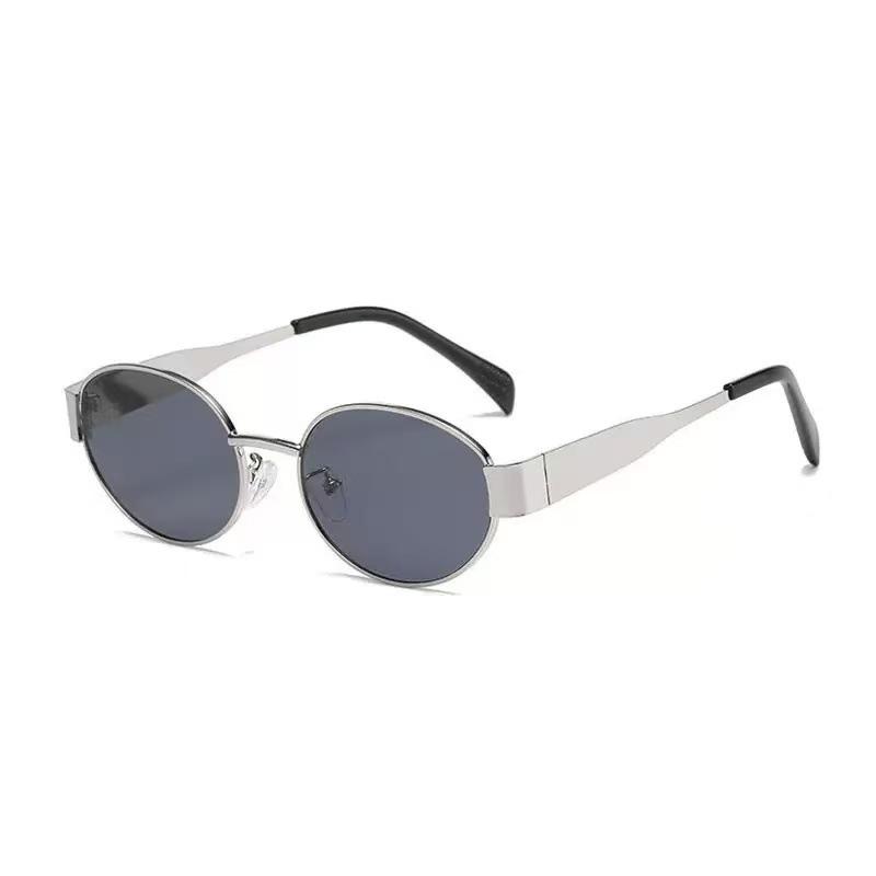 New Arc de Triomphe oval metal small frame sunglasses women's high-end fashion street sunglasses sunshade glasses