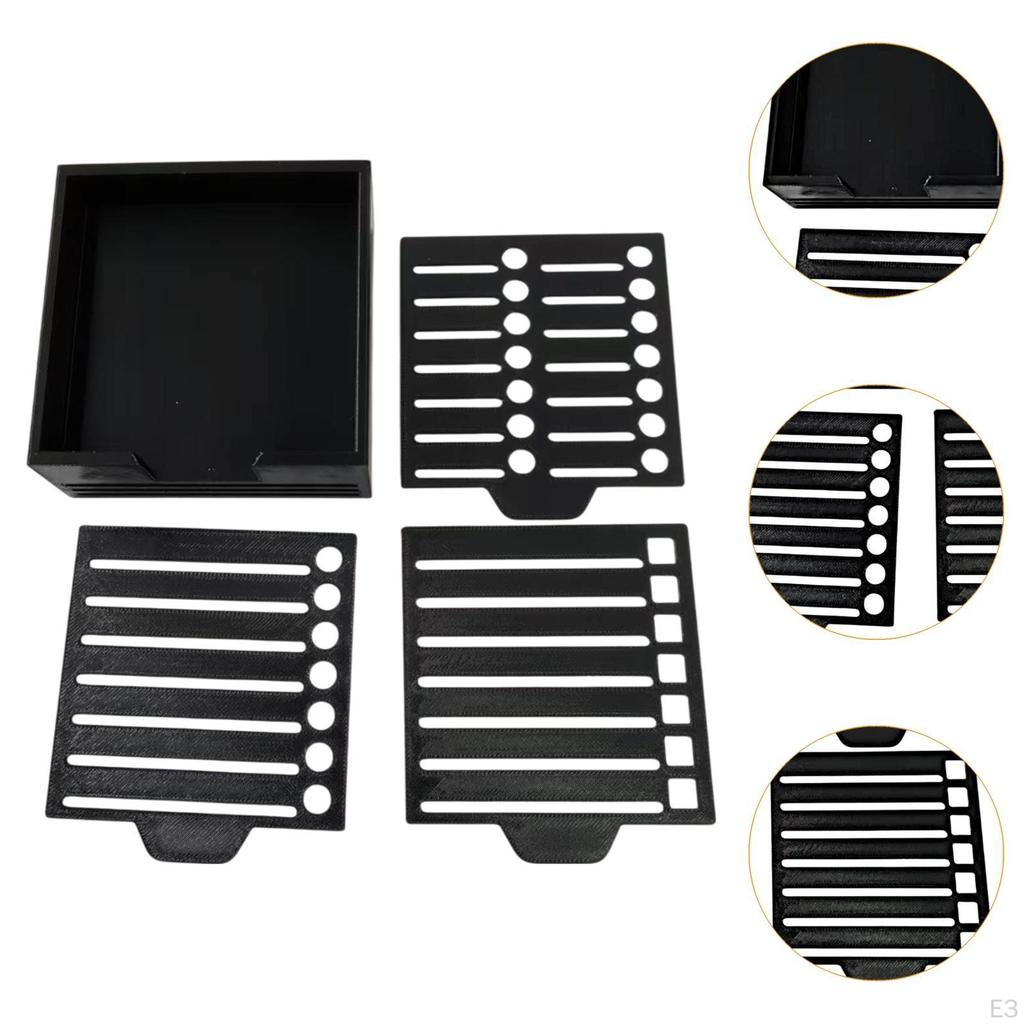 Sticky Note Holder with Stencil Memo Dispenser Easy To Use Business Card Office Desk