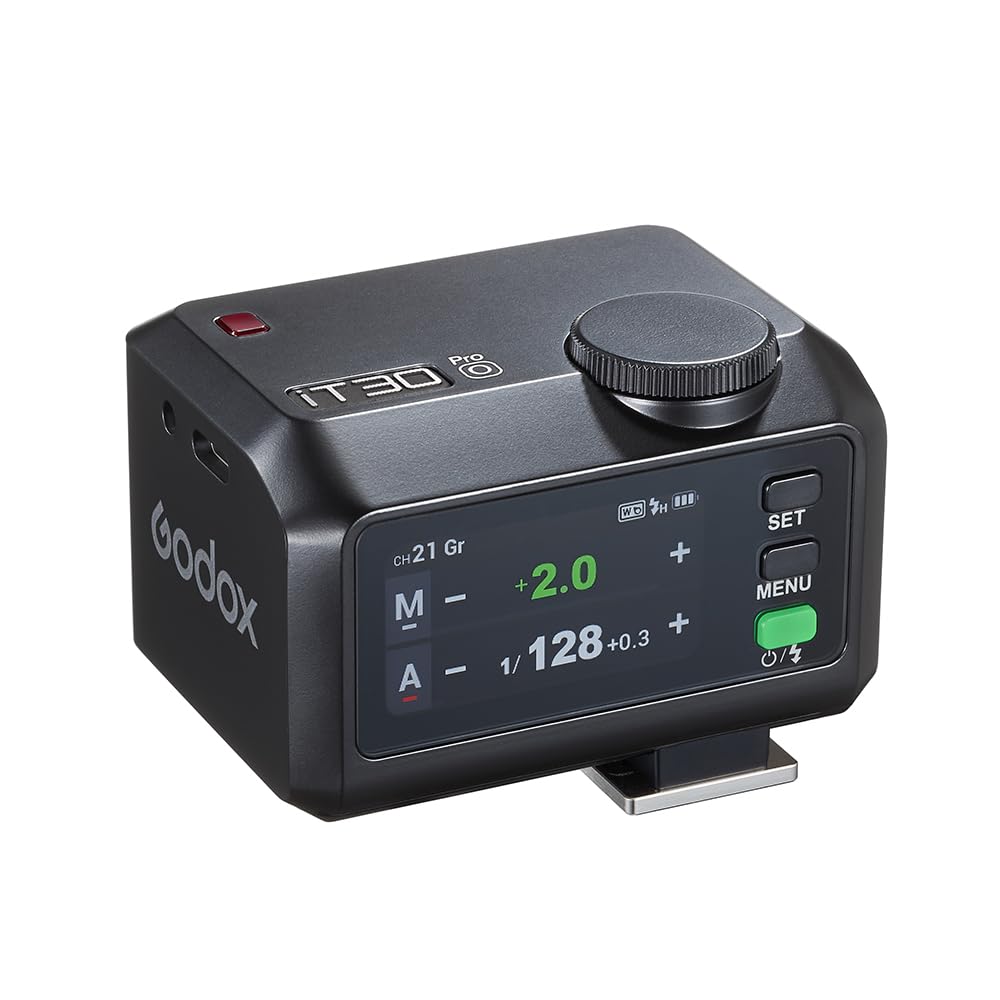 GODOX iT30Pro O Camera Flash Black TTL Rechargeable Touchscreen Color 560 Full Wireless Master Slave Compact 269048 (for OM/Panasonic) On-Camera