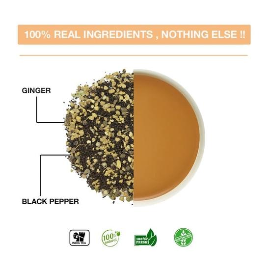 Tea Sense Ginger Masala Chai|800 Gram|Spicy & Healthy Blend |Assam Ctc,Dried Ginger,Black Pepper|Aromatic And Strong Flavour|Chaipatti,Tea Powder