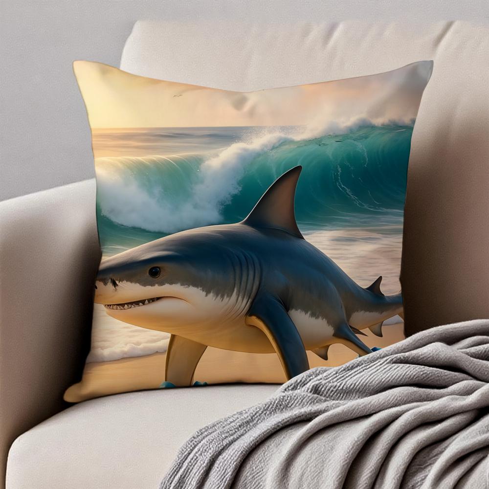 Funny italian brainrot create animals Cushion Cover Pillowcase Antidustmite Invisible Zipper Short Plush Sofa Cushion