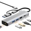Универсальная док-станция 6-в-1 USB-C для ноутбука с USB 3.2 и сетевым адаптером 10 Гбит/с