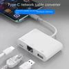 Apple Mobile Phone To Network Card Rj45 Converter, 100M Network Card Charging Three-in-one Connection Network Cable Live Splitter