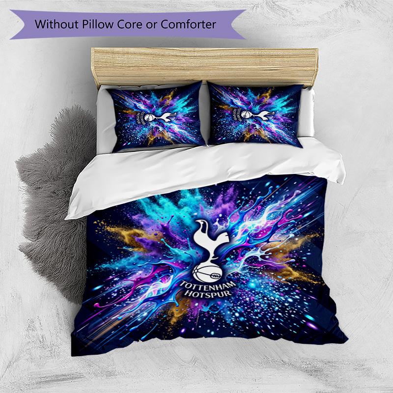 Tottenham Hotspur Pattern Printed 3PCS Bedding Set Soft Skin-Friendly Washable Duvet Cover & Pillowcases Set All Season Bedroom