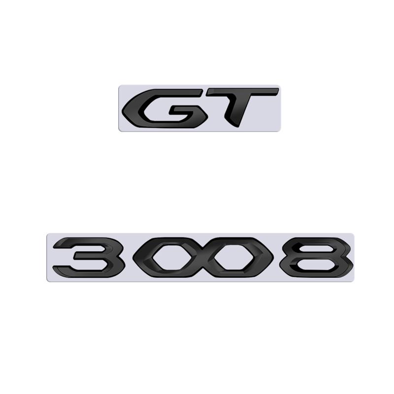 For 3008 GT Car 3D Metal Letters Logo Badge Decals Sticker Car Auto Rear Trunk Alphabet Emblem Styling Stickers