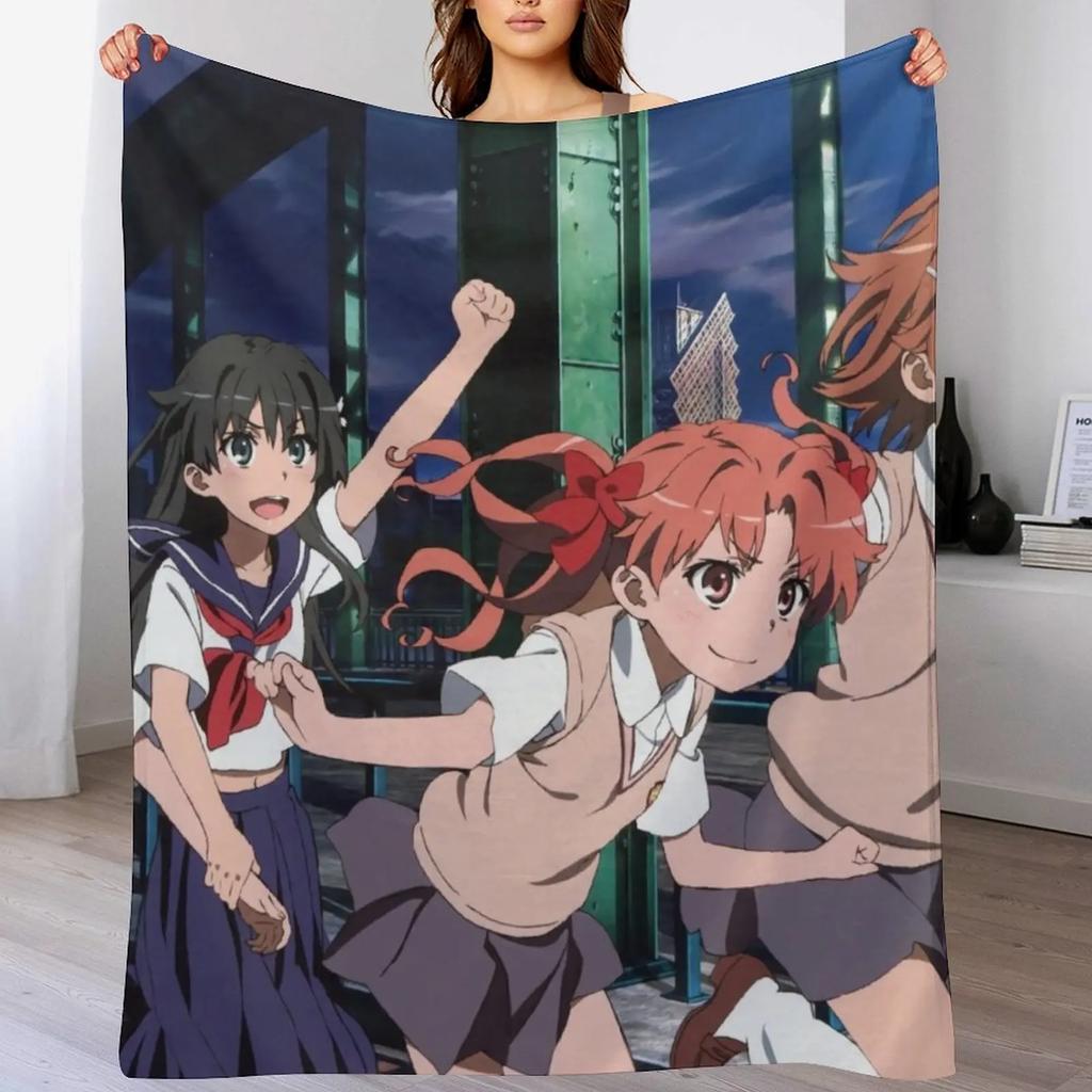 Toaru Series Group Throw Blanket Soft Comfort Blanket for Reading Watching TV
