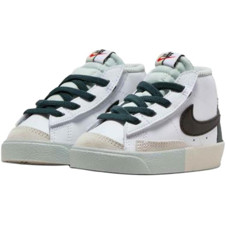 Nike Blazer 77 Remix Прочные детские кеды средней высоты для скейтбординга Детские кроссовки Белый Зеленый Черный FN6939-101