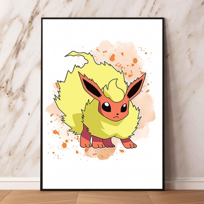 Canvas Art Watercolor Themed Walls Painting Pokemon Snorlax Comics Pictures Modern Home Waterproof Children Room Decor Gifts