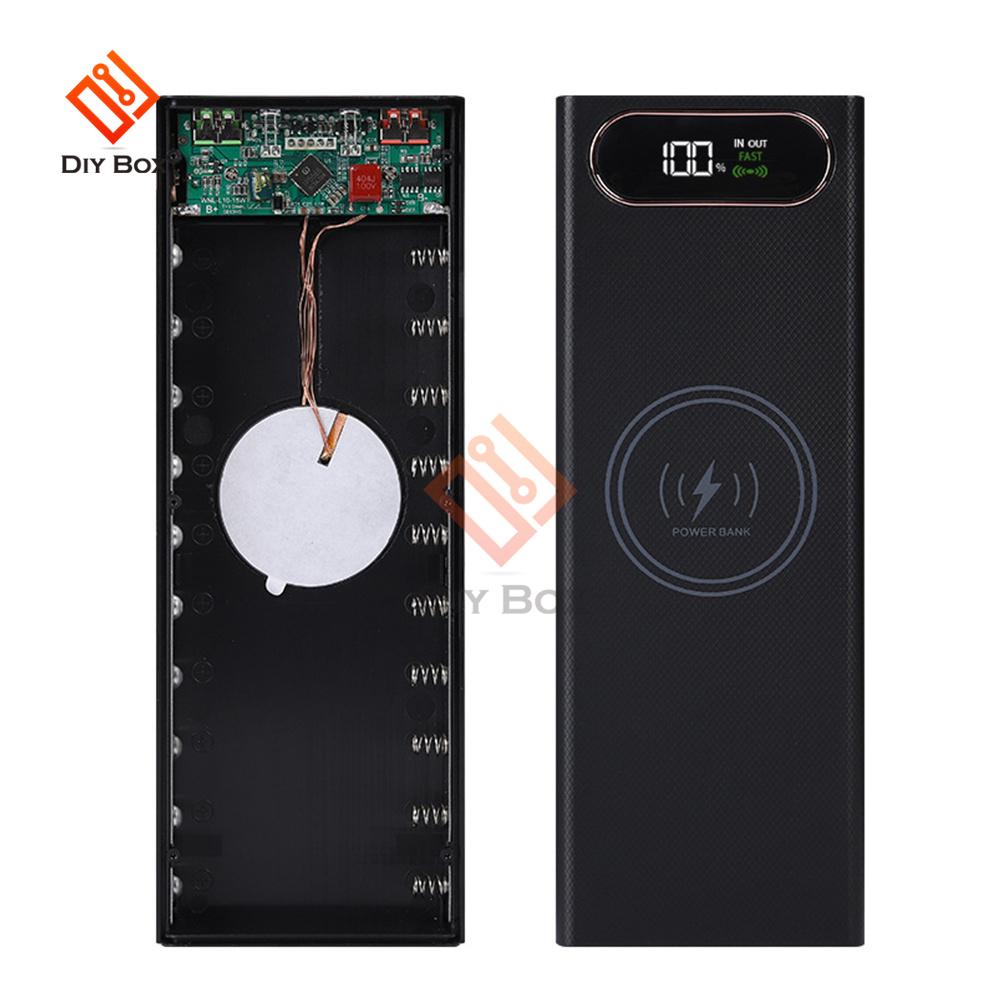 Съемный USB 10*18650 Power Bank чехол 22.5W 15W мобильный телефон быстрое зарядное устройство хранение DIY 18650 держатель аккумулятора зарядное устройство коробка