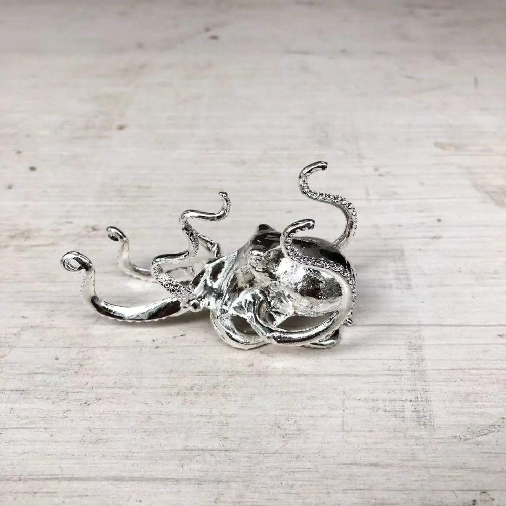 Figurines Statue Octopus Mobile Phone Holder DIY Crafts Zinc Zinc Alloy Octopus Model Car Decoration