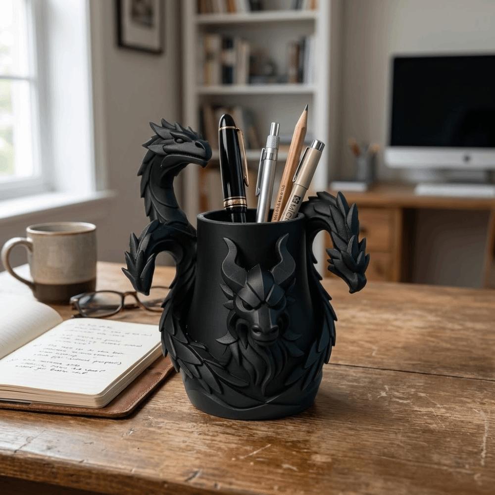 Creative Monster Desk Organizer Multi-Functional Dragon-Shaped Pen Holder Study Room