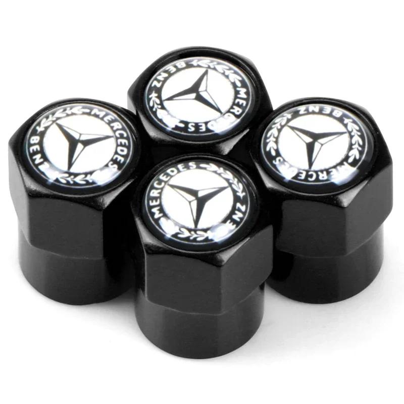 AABIC1 Car Tire Valve Stems Cap Knurling Style Tire Valve Cap Tire Wheel Stem Air Valve Cap For Mercedes Benz W211 W204 W210 CLA GLA1