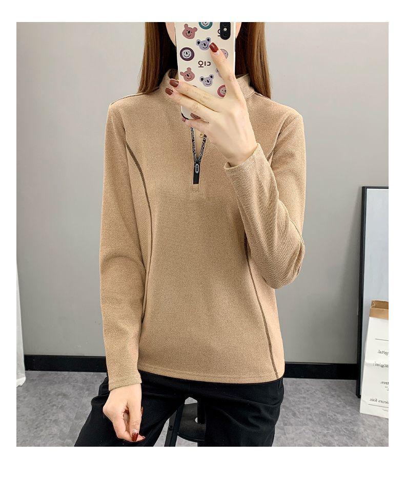 Женский эластичный флисовый свитшот большого размера со стойкой для осени/зимы - быстросохнущий, дышащий, толстый и теплый.