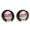 [J6729] - Designer 'Pop Art' Earrings for Women, Black