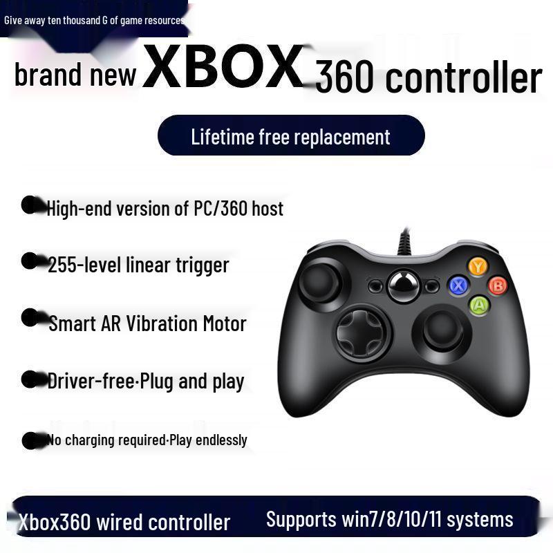 Universal Wired Controller with Linear Trigger for Gaming on PC and TV
