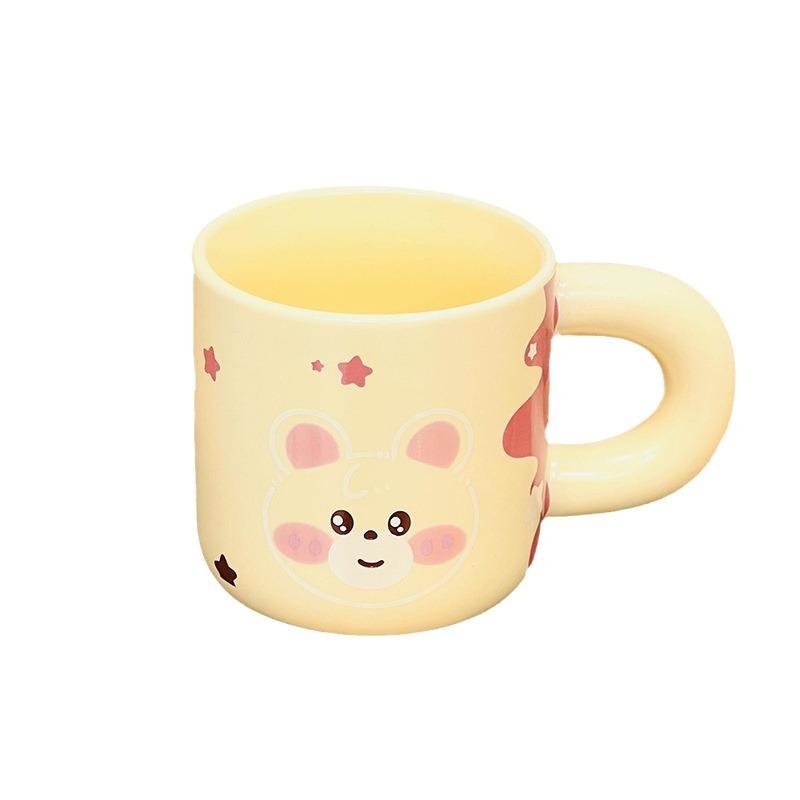 Cartoon Cute Ceramic Cup Household High Value Mug with Lid Water Cup Children's Cup Souvenir