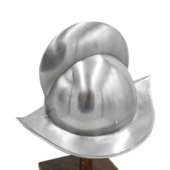 Spanish Comb Marion Boat Medieval Helmet Replica Medieval Metal Helmet  with Fitted Leather Liner 20 Gauge Steel Wearable for Adult Medieval Costumes
