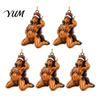 Novelty Christmas Tree Accessories 5 Pcs Quirky Bikini Ornament, Funny 2D Acrylic Santa Claus Horse Clear Printed Baubles Dachshund Highland
