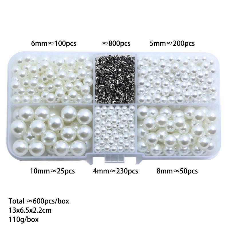 4-10mm Hole-Free Round Imitation Pearls for DIY Hair Accessories, Loose Beads for Clothes, Bags, Shoes, and Clothing Embellishments