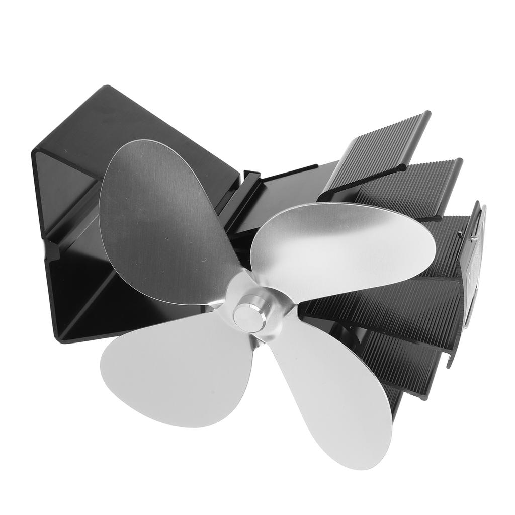 Вентилятор для камина 4 лопасти Вертикальный трапециевидный Термоэлектрический с питанием от тепла Вентилятор для дровяной печи для дров