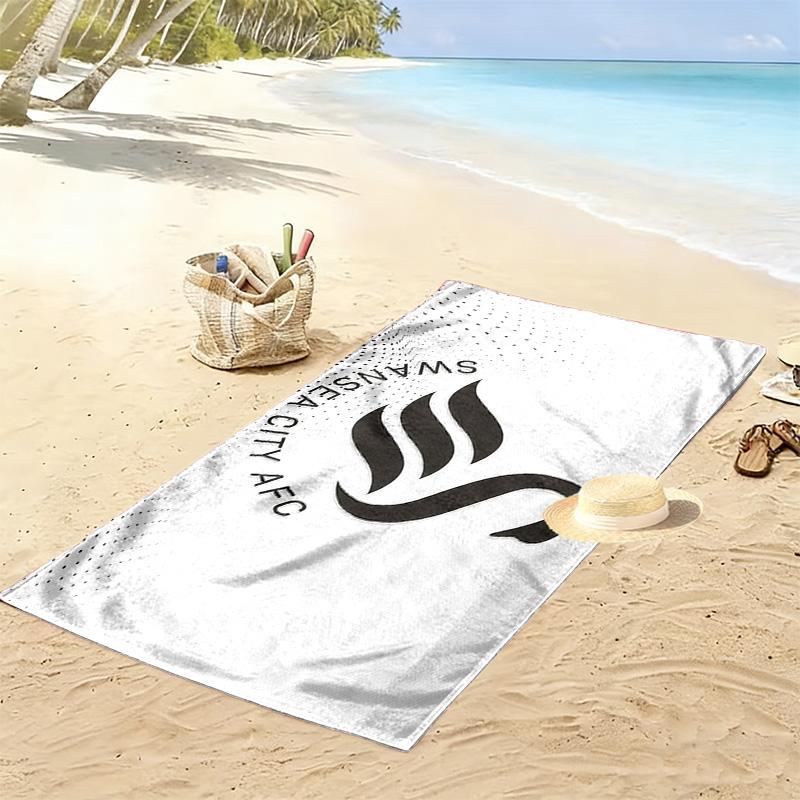 Пляжное полотенце Swansea City AFC, Большое, Мягкое, Быстросохнущее, для Пляжа, Кемпинга, Плавания