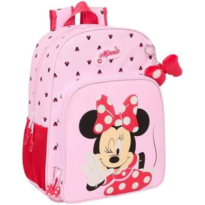 Sac à dos scolaire - SAFTA - Minnie Mouse Naive - Rose - Adaptable au chariot - Pour enfants
