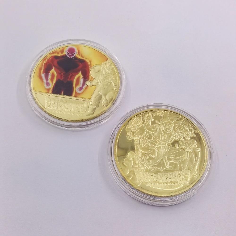 Anime Z Gold Plated Gold Coin Son Goku Vegeta Coins Kids Classic Anime Peripherals Collection Toy Souvenir