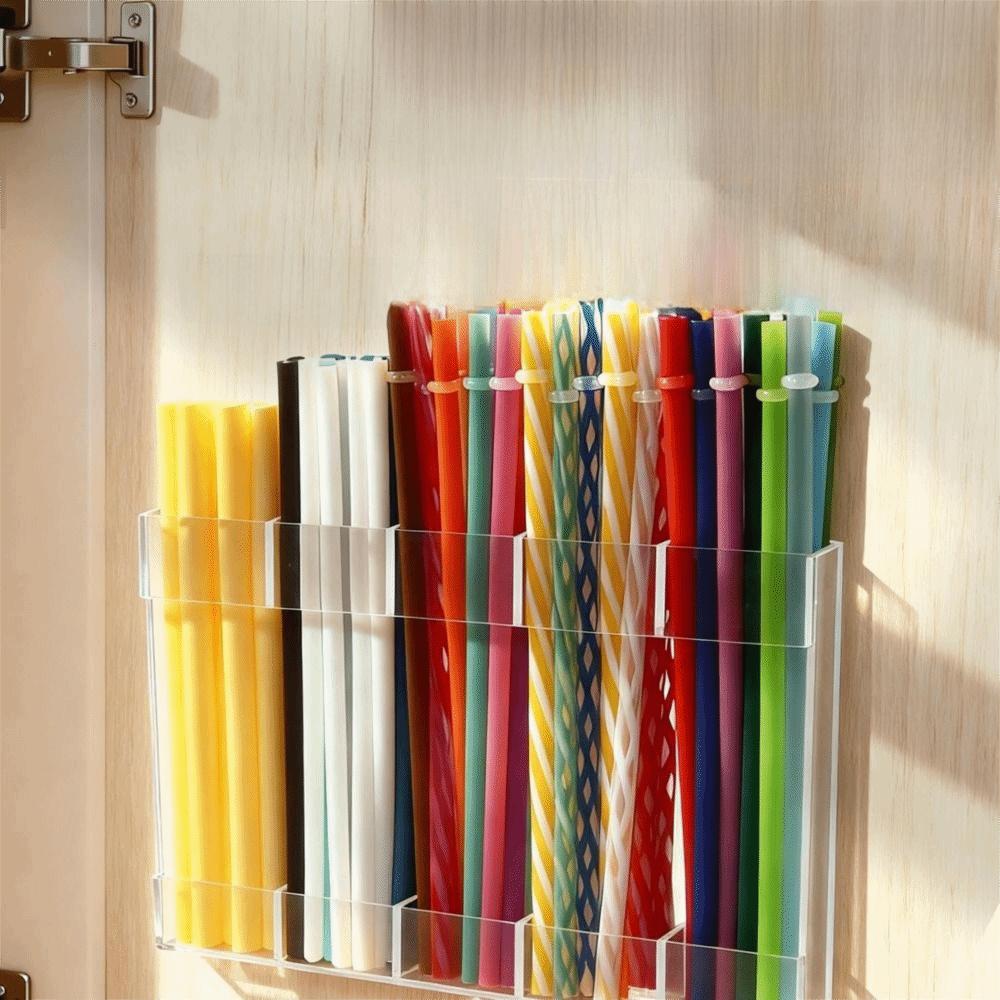 No Drilling Straw Storage Rack Reusable Cabinet Door Storage Container Restaurant Application