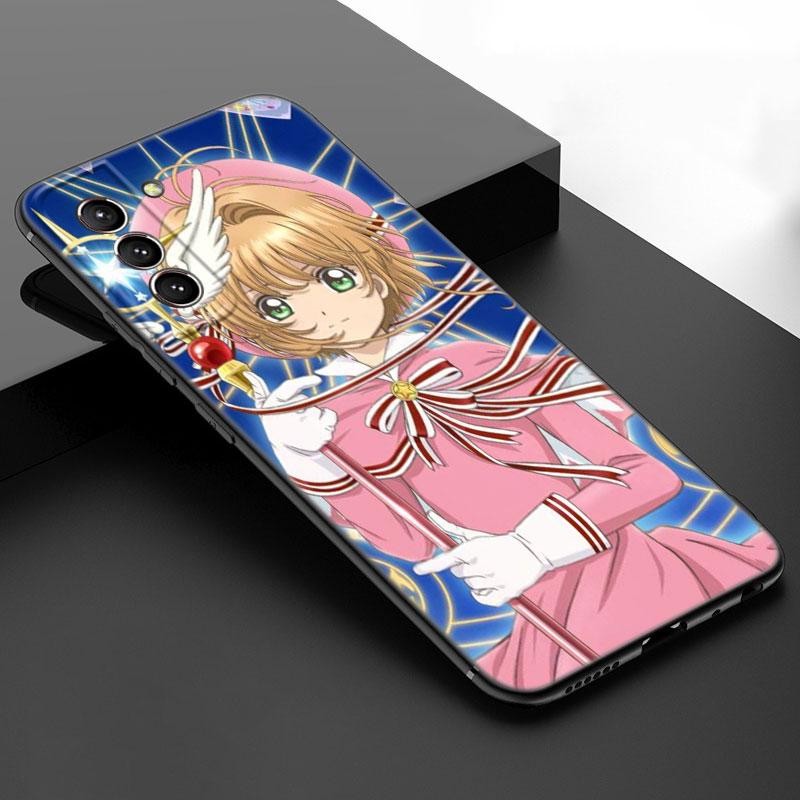 Card Captor Sakuras Anime Black Silicone Phone Case For Samsung Galaxy S23 S21 S20 FE S24 S22 Ultra S10E S10 S9 S8 Plus