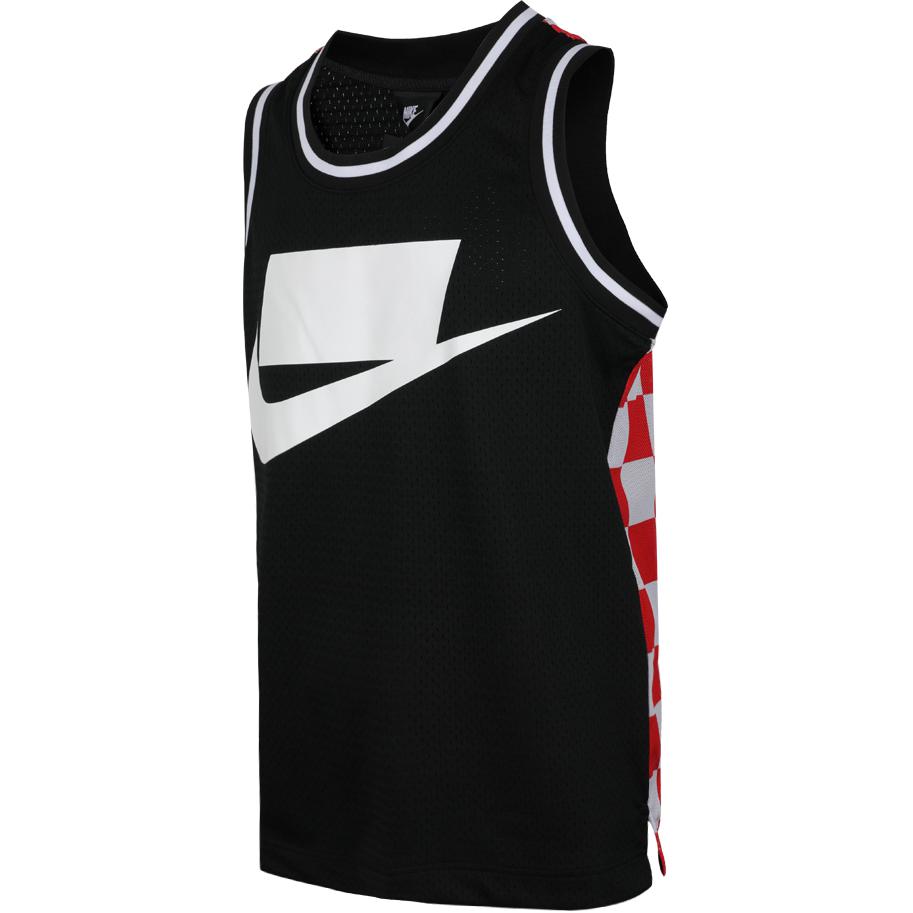 Nike Дышащая майка без рукавов с круглым вырезом в клетку для мужчин, черные AR1637-010