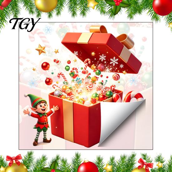 Holiday Window Murals Christmas Elf Gift Box Static Clings, Reusable Stickers, Ideas Candy Cane Snowflake Glass Stickers for Home Shop Decor Clings