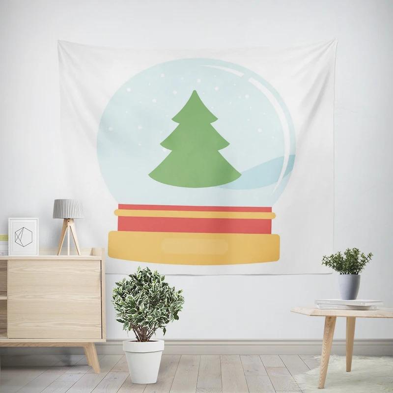 Рождество Новый год Хрустальный шар Снеговик Рождественская елка Узор Гостиная Спальня Декоративный гобелен