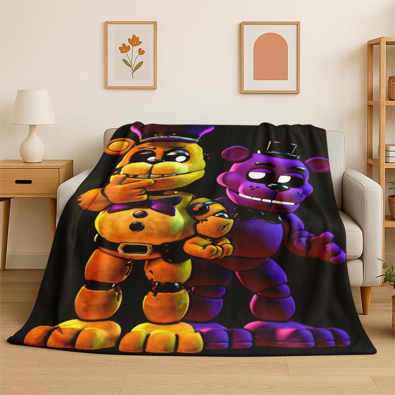 Классическое Хоррор-Одеяло F-FNAF Фредди Фланелевое Мягкое Теплое Плед для Спальни Гостиной Кровати Путешествий Кемпинга Пикника