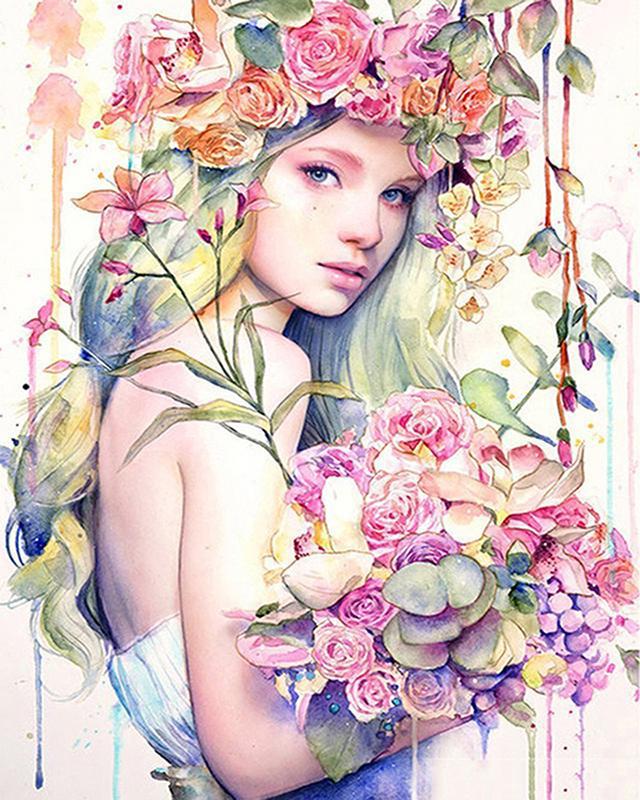 5D DIY Алмазная картина Милая маленькая девочка Пейзаж Фотографии стразов Алмазная вышивка Полный набор Продажа Лиса Животное Алмазная мозаика Ремесленный комплект