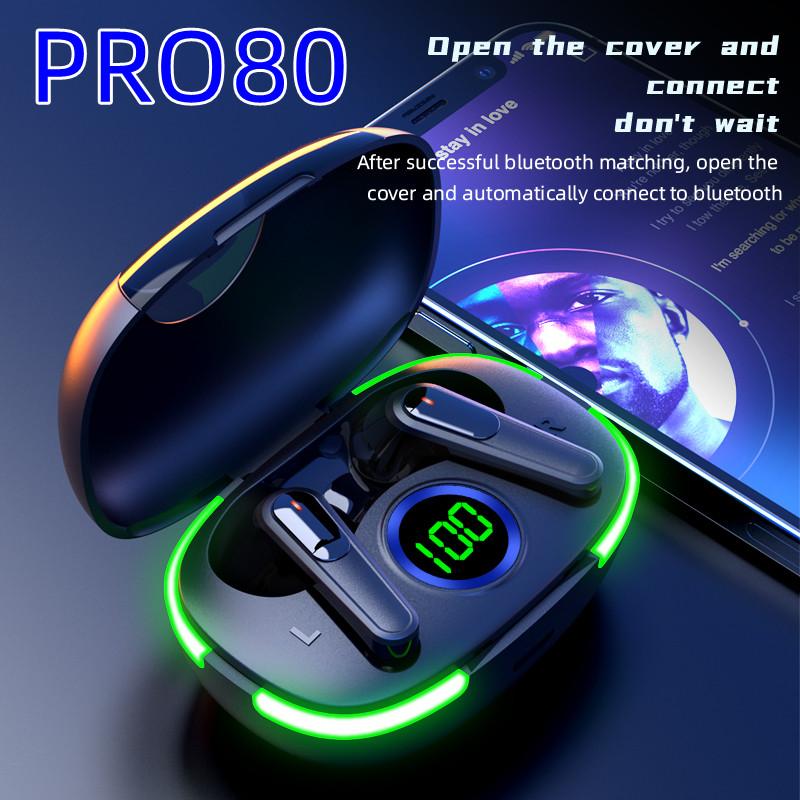Pro80 TWS беспроводные наушники Bluetooth 5.1 Fone наушники спортивная гарнитура сенсорное управление наушники с микрофоном для смартфонов
